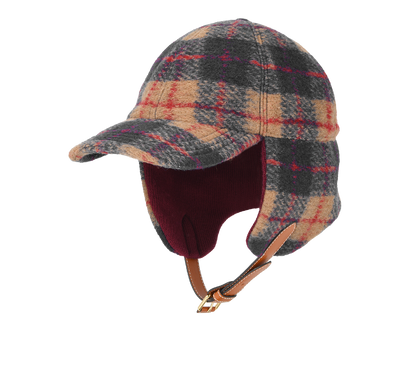 Gucci GG Plaid Trapper Hat, front view